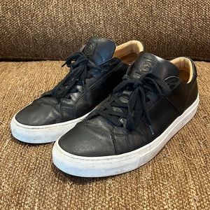 Used black size 10.5 leather Greats sneakers. Decently worn but in good shape.